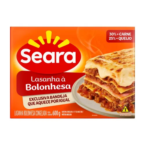 Lasanha À Bolonhesa Seara Congelada 600G